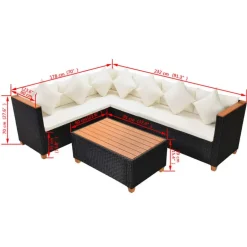 vidaXL - Tuinmeubilair - Zwart - Poly rattan Hot