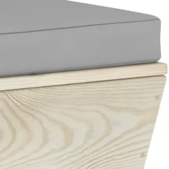 vidaXL - Tuinmiddenbank - Grijs - Geïmpregneerd vurenhout - Met kussens pallet Discount