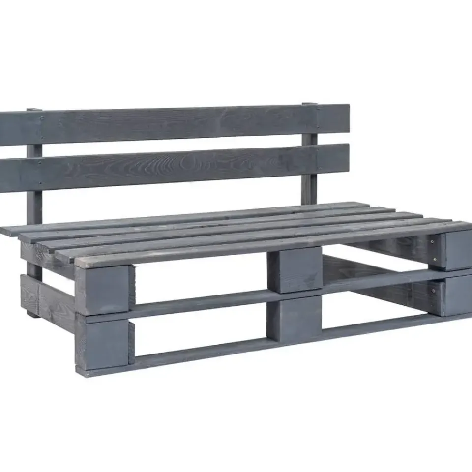 vidaXL - Tuinmiddenbank pallet - Grijs - Grenenhout Hot