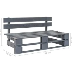 vidaXL - Tuinmiddenbank pallet - Grijs - Grenenhout Hot