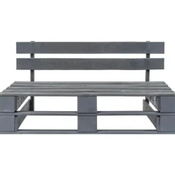 vidaXL - Tuinmiddenbank pallet - Grijs - Grenenhout Hot