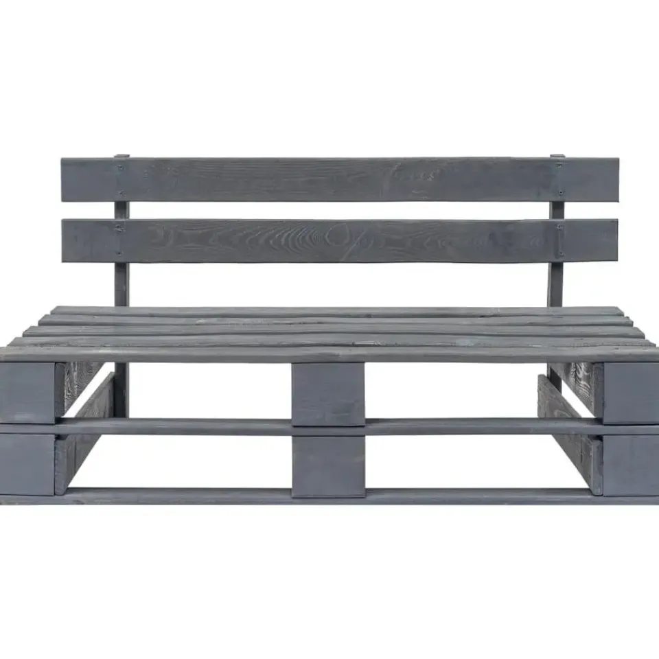 vidaXL - Tuinmiddenbank pallet - Grijs - Grenenhout Hot