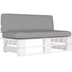 vidaXL - Tuinmiddenbank pallet - Wit - Grenenhout Online