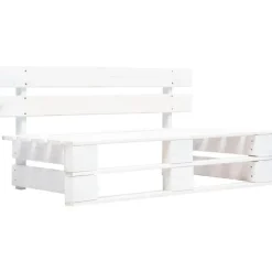 vidaXL - Tuinmiddenbank pallet - Wit - Grenenhout Online