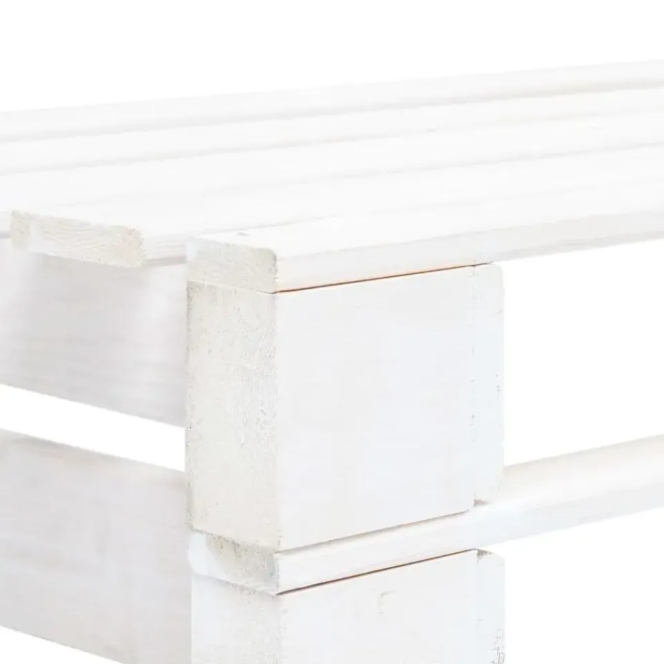 vidaXL - Tuinmiddenbank pallet - Wit - Grenenhout Online