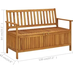 vidaXL - Tuinopbergbank - Bruin - Acaciahout- 120 cm Sale