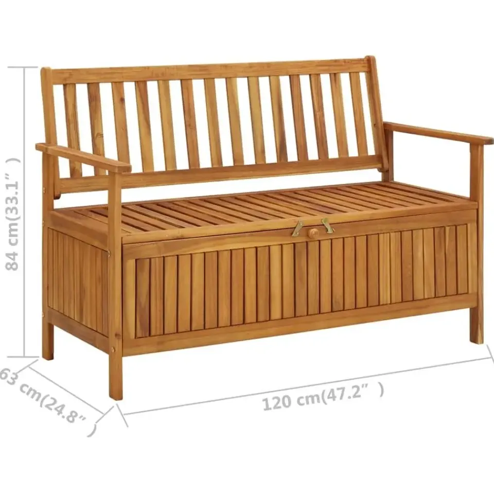 vidaXL - Tuinopbergbank - Bruin - Acaciahout- 120 cm Sale
