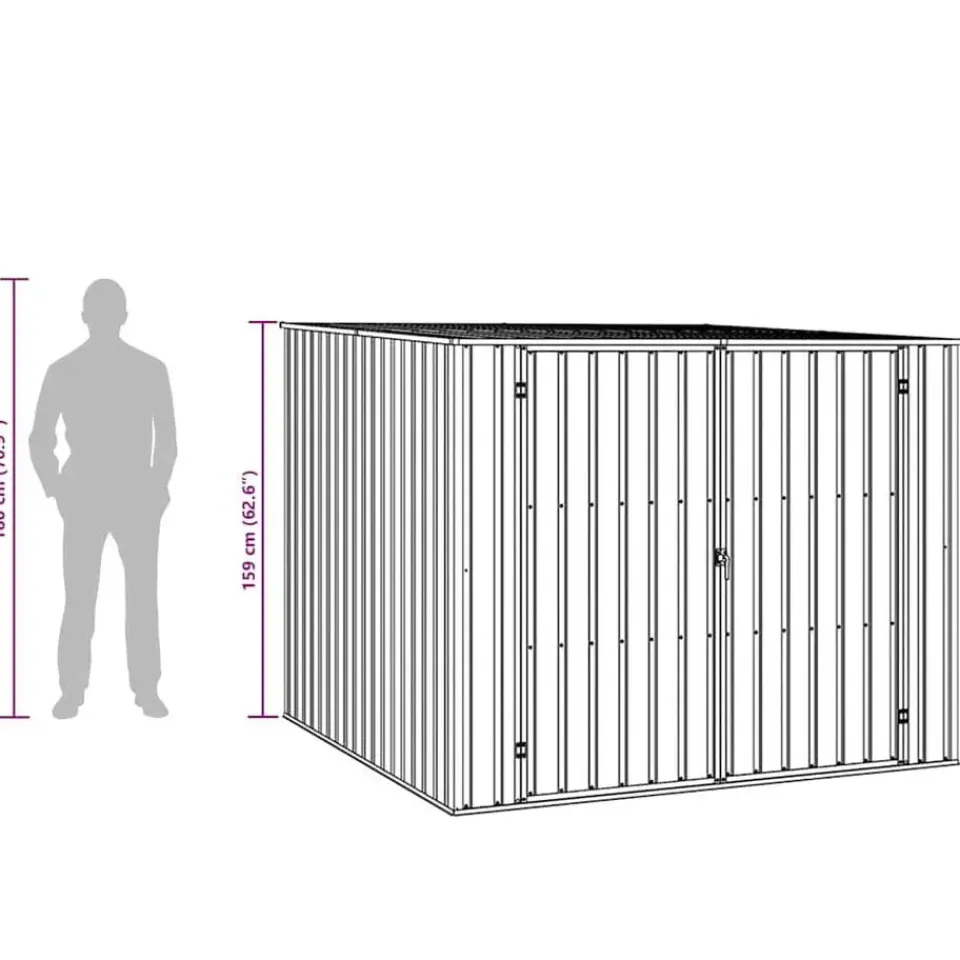vidaXL - Tuinschuur - Antraciet - Staal Discount
