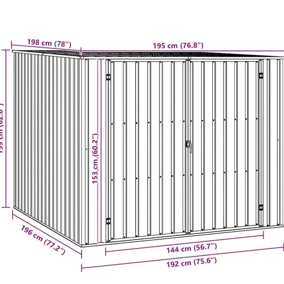vidaXL - Tuinschuur - Antraciet - Staal Discount