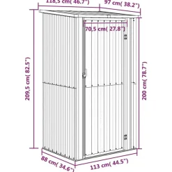vidaXL - Tuinschuur - Antraciet - Staal Outlet