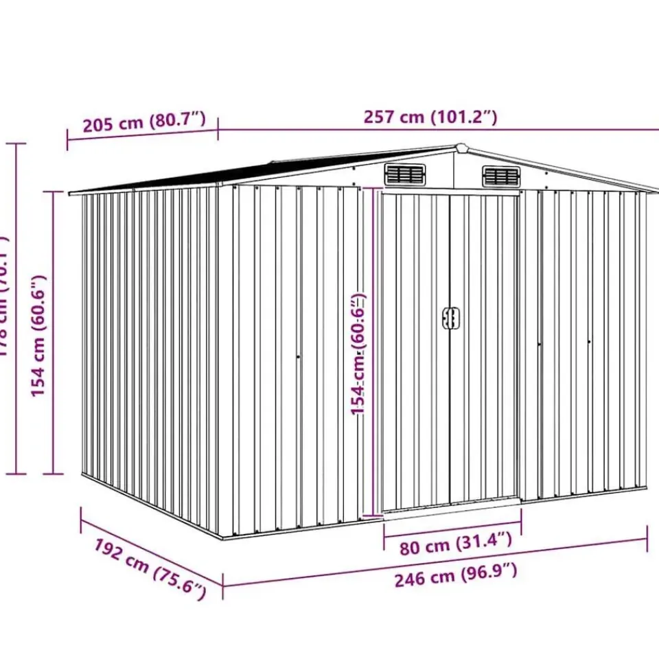 vidaXL - Tuinschuur - Antraciet - Staal Hot