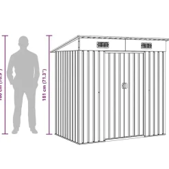 vidaXL - Tuinschuur - Grijs - Staal Discount