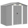 vidaXL - Tuinschuur - Grijs - Staal