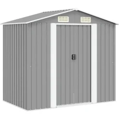 vidaXL - Tuinschuur - Grijs - Staal