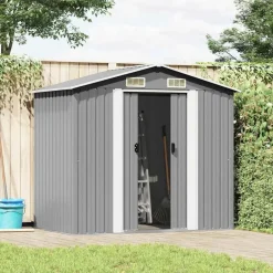 vidaXL - Tuinschuur - Grijs - Staal