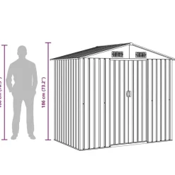 vidaXL - Tuinschuur - Grijs - Staal