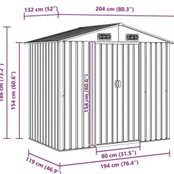 vidaXL - Tuinschuur - Grijs - Staal