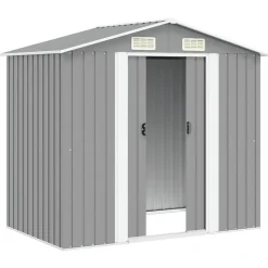 vidaXL - Tuinschuur - Grijs - Staal