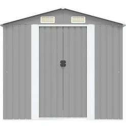vidaXL - Tuinschuur - Grijs - Staal