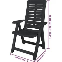 vidaXL - Tuinset - Antraciet - Kunststof - 9 stuks Best