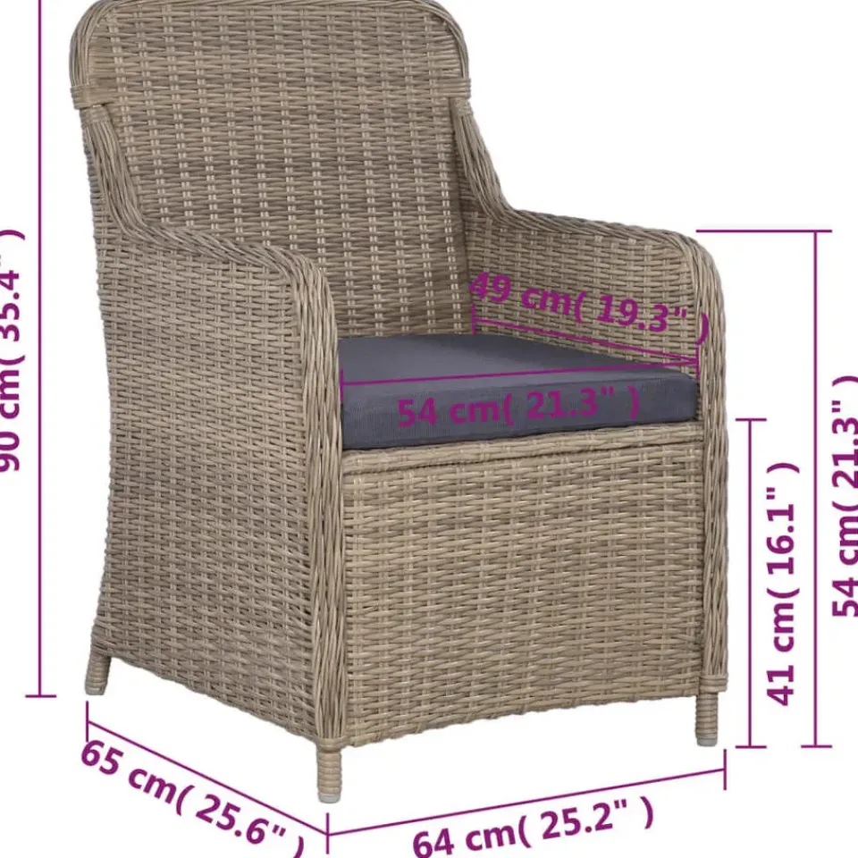 vidaXL - Tuinset - Bruin - Poly rattan Online
