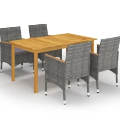 vidaXL - Tuinset - Grijs - Acaciahout - 5 stuks Best