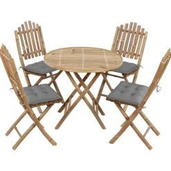 vidaXL - Tuinset - Grijs - Bamboe - 40 x 40 x 7 cm Clearance