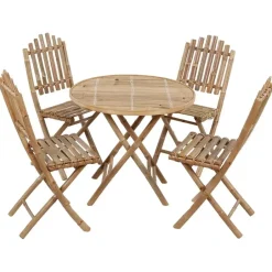 vidaXL - Tuinset - Grijs - Bamboe - 40 x 40 x 7 cm Clearance