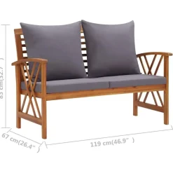 vidaXL - Tuinset - Grijs - Hout Online