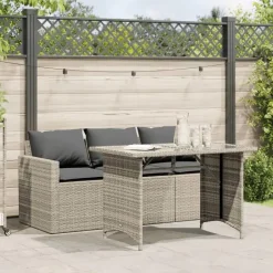 vidaXL - Tuinset - Grijs - Poly rattan Discount