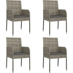 vidaXL - Tuinset - Grijs - Poly rattan - 150 cm - 5 stuks - Met kussens Discount