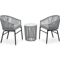 vidaXL - Tuinset - Grijs - Polyetheen Best