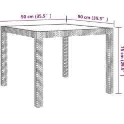 vidaXL - Tuinset - Grijs - Poly rattan - 3 stuks - Met kussens Online