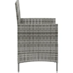 vidaXL - Tuinset - Grijs - Poly rattan - 3 stuks - Met kussens Online