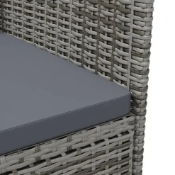 vidaXL - Tuinset - Grijs - Poly rattan - 3 stuks - Met kussens Online