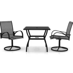 vidaXL - Tuinset - Grijs - Staal - 80 cm tafellengte Best