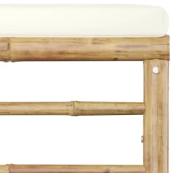 vidaXL - Tuinset - Wit - Bamboe - 4 stuks - Met kussens Sale