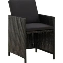 vidaXL - Tuinset - Zwart - Poly rattan - 5 stuks - Met kussens Hot