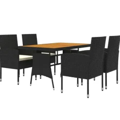 vidaXL - Tuinset - Zwart - Poly rattan Discount