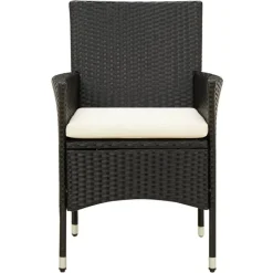 vidaXL - Tuinset - Zwart - Poly rattan - 7 stuks - Met kussens Best