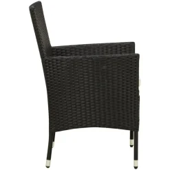 vidaXL - Tuinset - Zwart - Poly rattan - 7 stuks - Met kussens Best