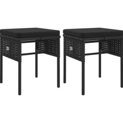 vidaXL - Tuinset - Zwart - Poly rattan - 6 stuks - Met kussens Discount