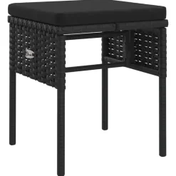 vidaXL - Tuinset - Zwart - Poly rattan - 6 stuks - Met kussens Discount