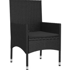 vidaXL - Tuinset - Zwart - Poly rattan - 6 stuks - Met kussens Discount