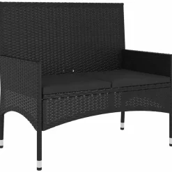 vidaXL - Tuinset - Zwart - Poly rattan - 6 stuks - Met kussens Discount