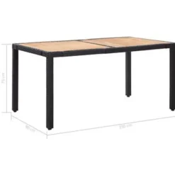 vidaXL - Tuinset - Zwart - Poly rattan - 150 cm tafellengte Sale