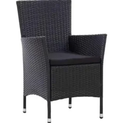 vidaXL - Tuinset - Zwart - Poly rattan - 150 cm tafellengte Sale