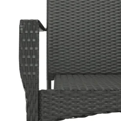 vidaXL - Tuinset - Zwart - Poly rattan - 190 cm - 7 stuks - Met kussens Outlet