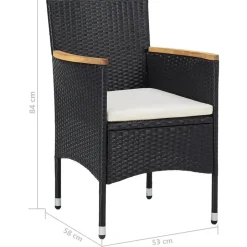 vidaXL - Tuinset - Zwart - Poly rattan Hot