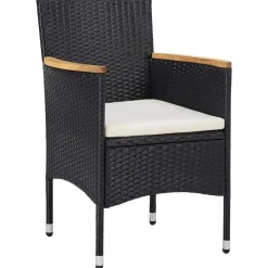 vidaXL - Tuinset - Zwart - Poly rattan Hot